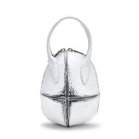 3D Split Chain Egg Bag in White