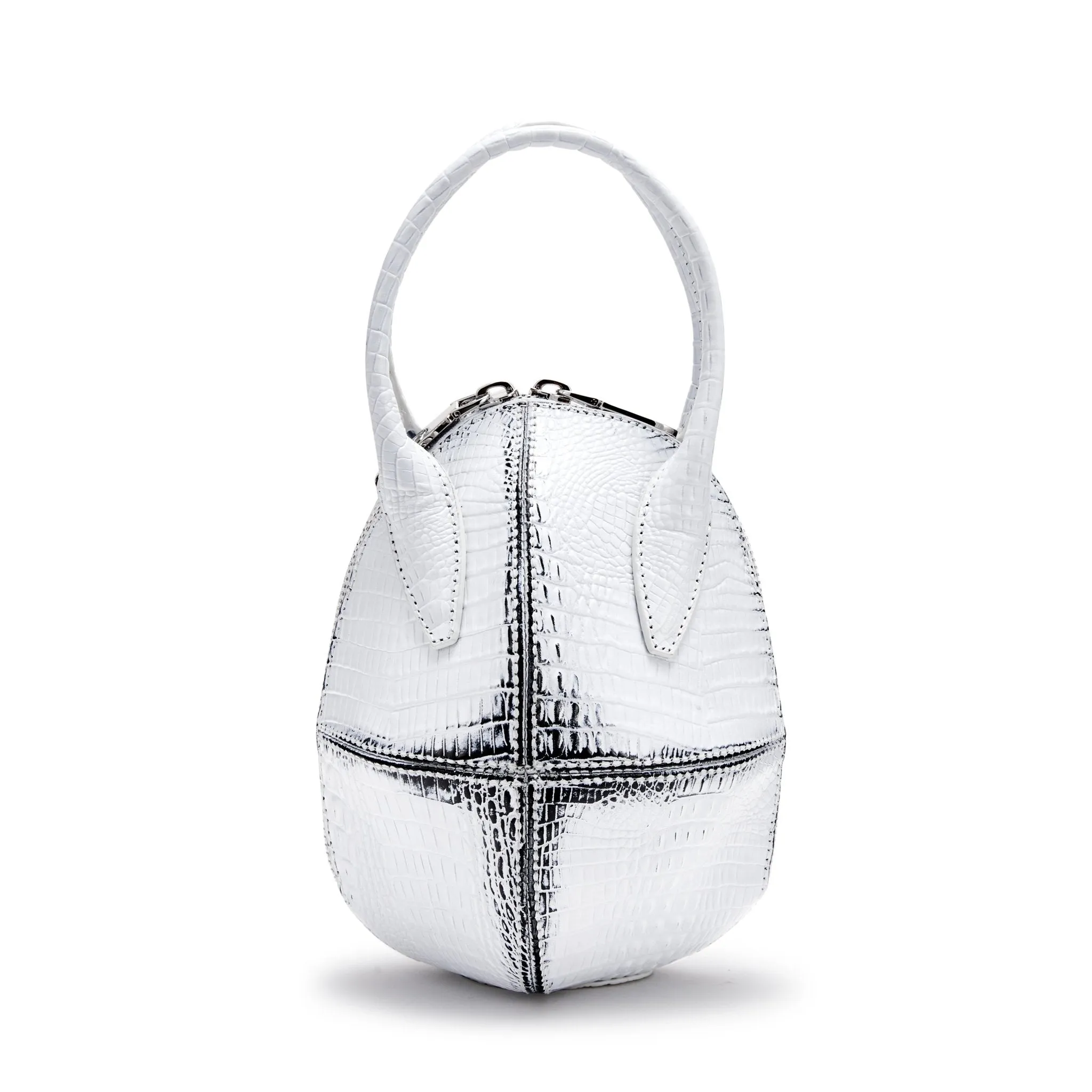 3D Split Chain Egg Bag in White