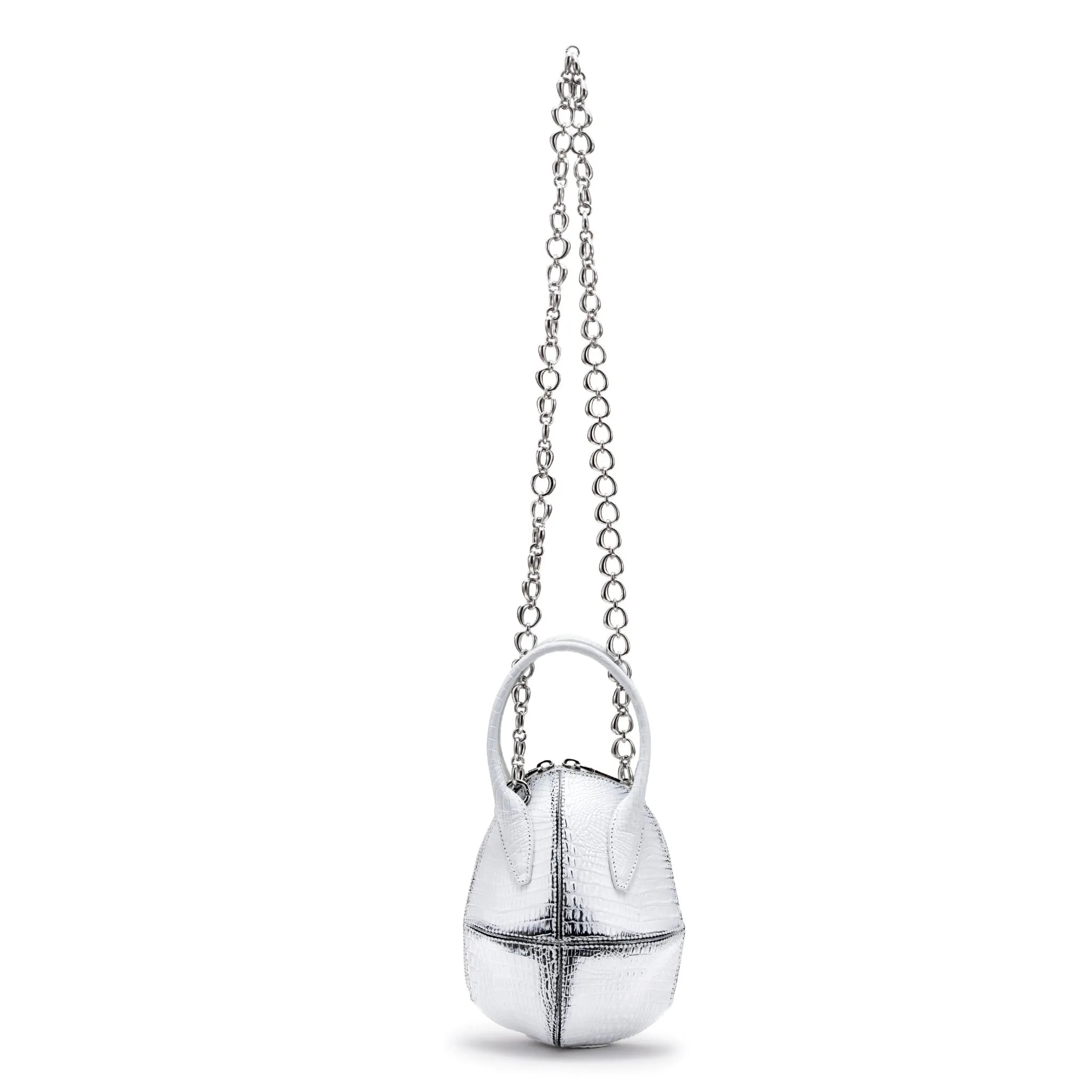3D Split Chain Egg Bag in White