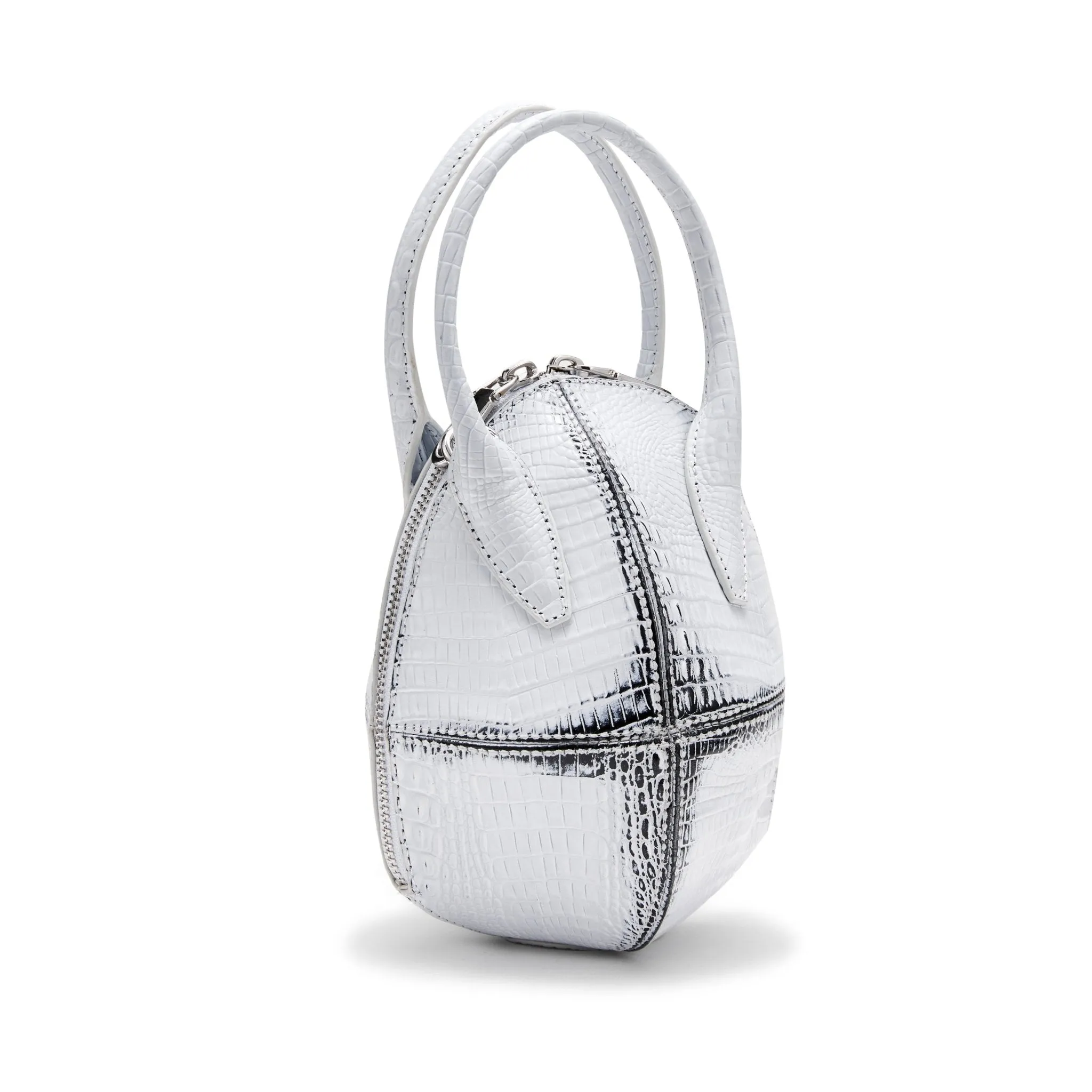 3D Split Chain Egg Bag in White