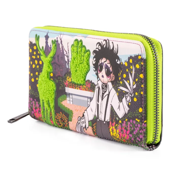 4" Edward Scissorhands - Topiaries Faux Leather Zip Around Wallet Loungefly