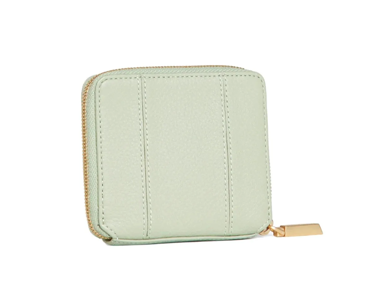 5 NORTH Compact Wallet in Cypress Sage/ Gold