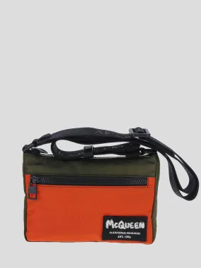 Alexander McQueen Logo Patch Zip-Up Shoulder Bag