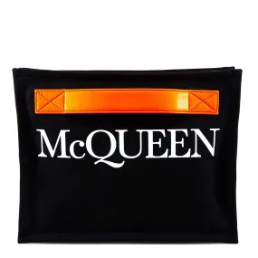 Alexander McQueen Logo Print Clutch Bag