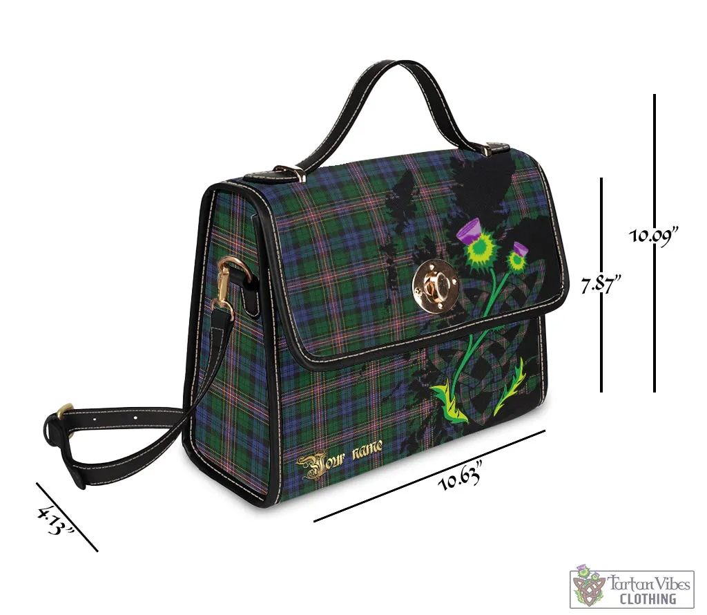 Allison Tartan Waterproof Canvas Bag with Scotland Map and Thistle Celtic Accents