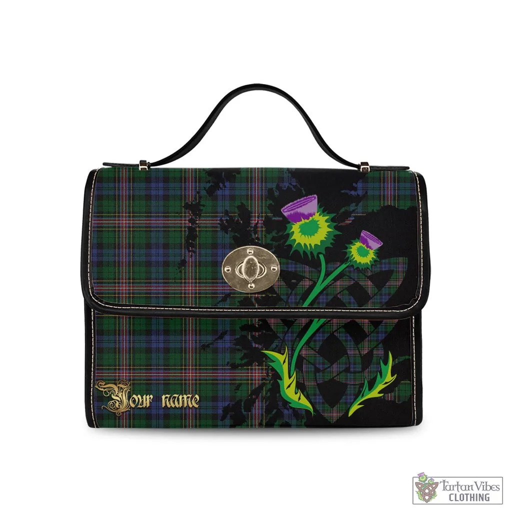 Allison Tartan Waterproof Canvas Bag with Scotland Map and Thistle Celtic Accents