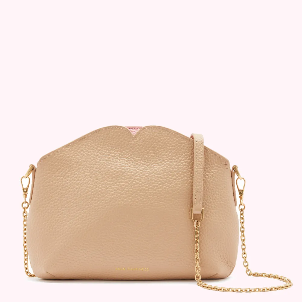 ALMOND LEATHER CLEO CROSSBODY BAG