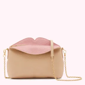 ALMOND LEATHER CLEO CROSSBODY BAG