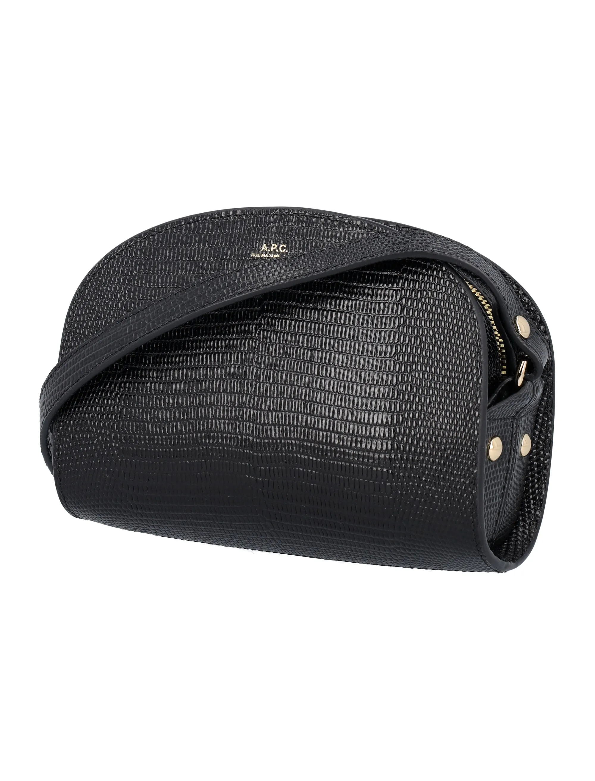 A.P.C. Mini Demi Lune Embossed Shoulder Bag
