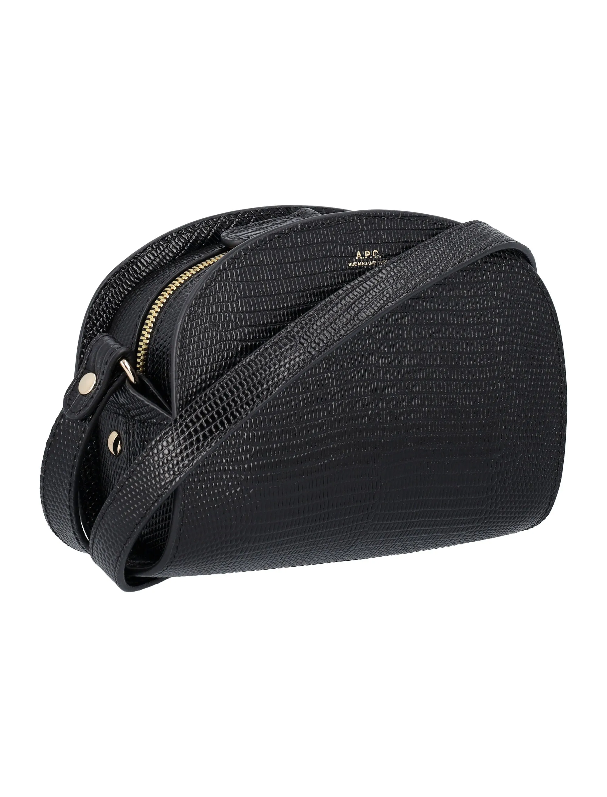 A.P.C. Mini Demi Lune Embossed Shoulder Bag