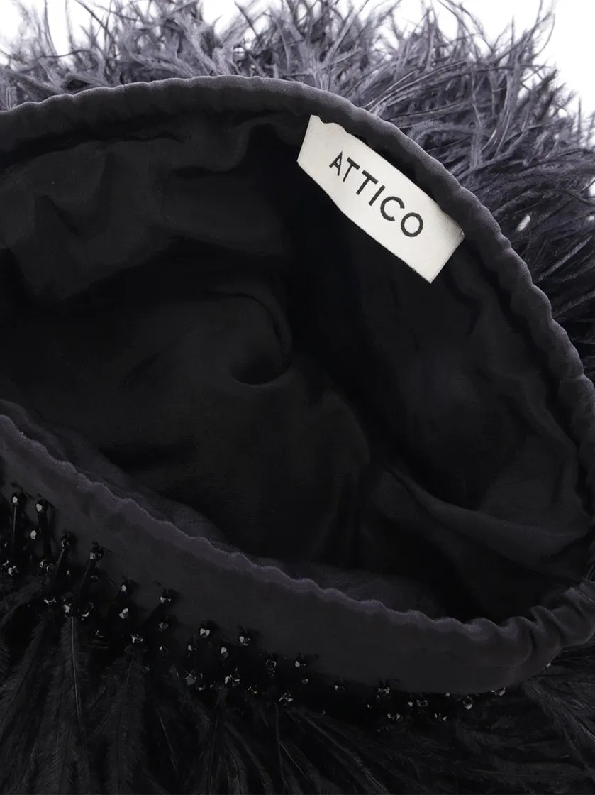 Attico Embellished Feather Pouch Bag