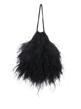 Attico Embellished Feather Pouch Bag