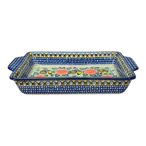 Baker, Rectangular, Handles, 15.5" x 9" in "Regal Roosters" by Ceramika Artystyczna | AA56-U2617