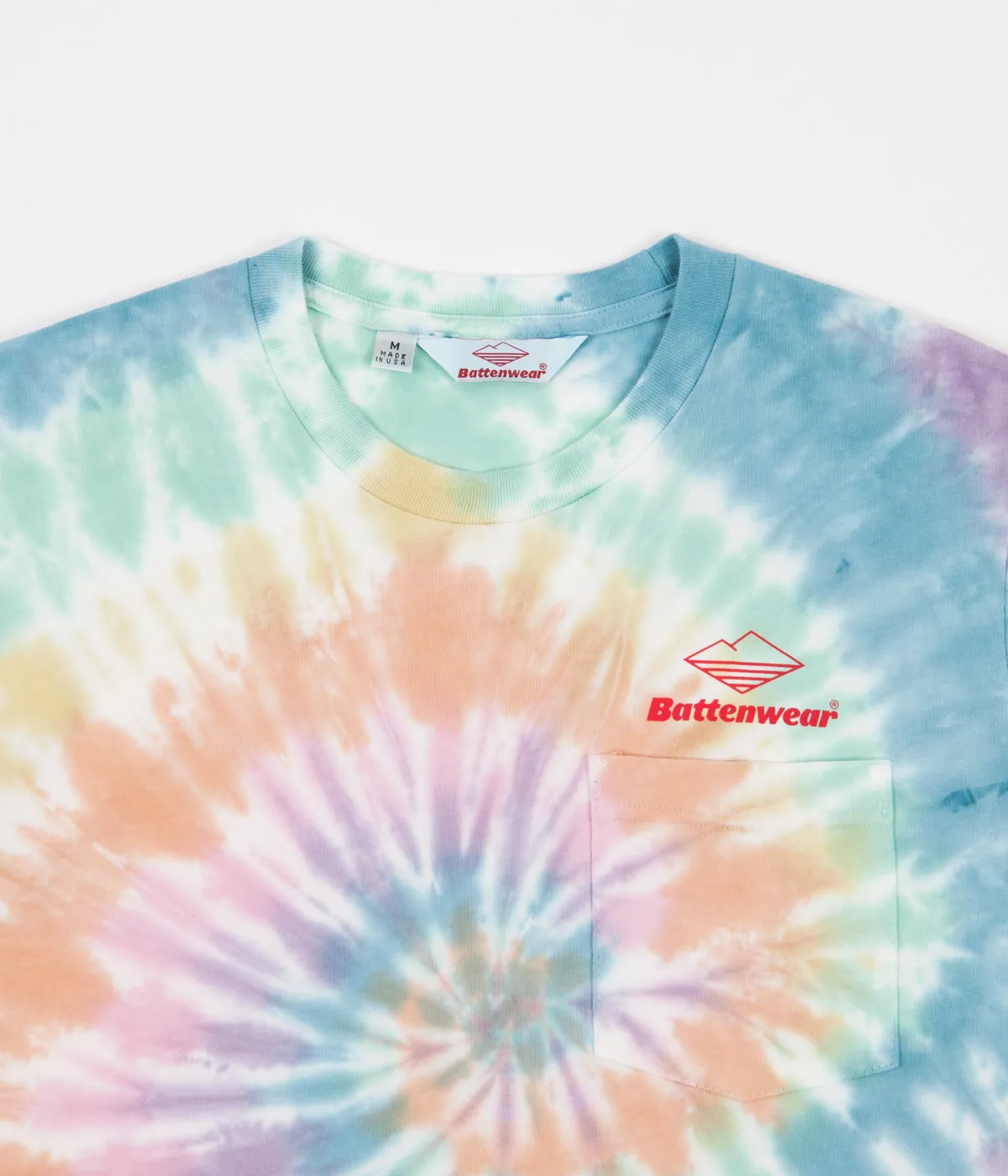 Battenwear Team Pocket T-Shirt - Spiral Tie Dye