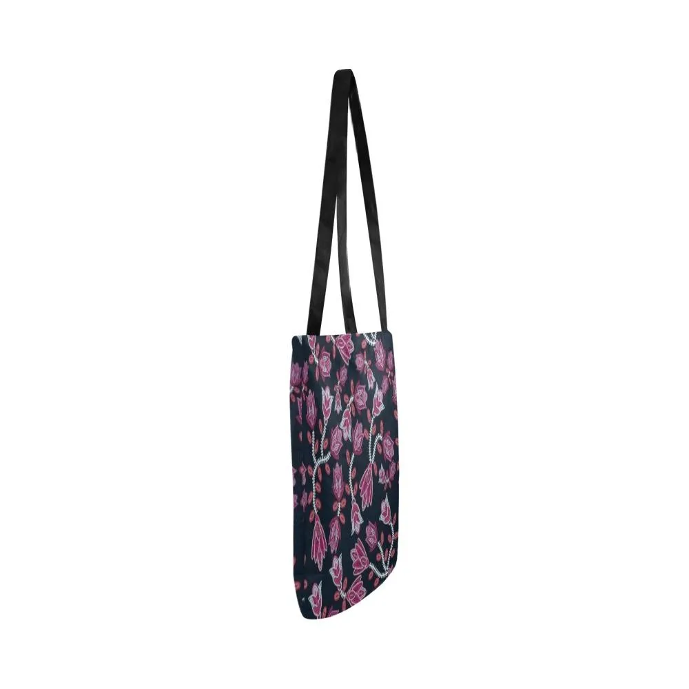 Beaded Pink Reusable Shopping Bag (Two sides)