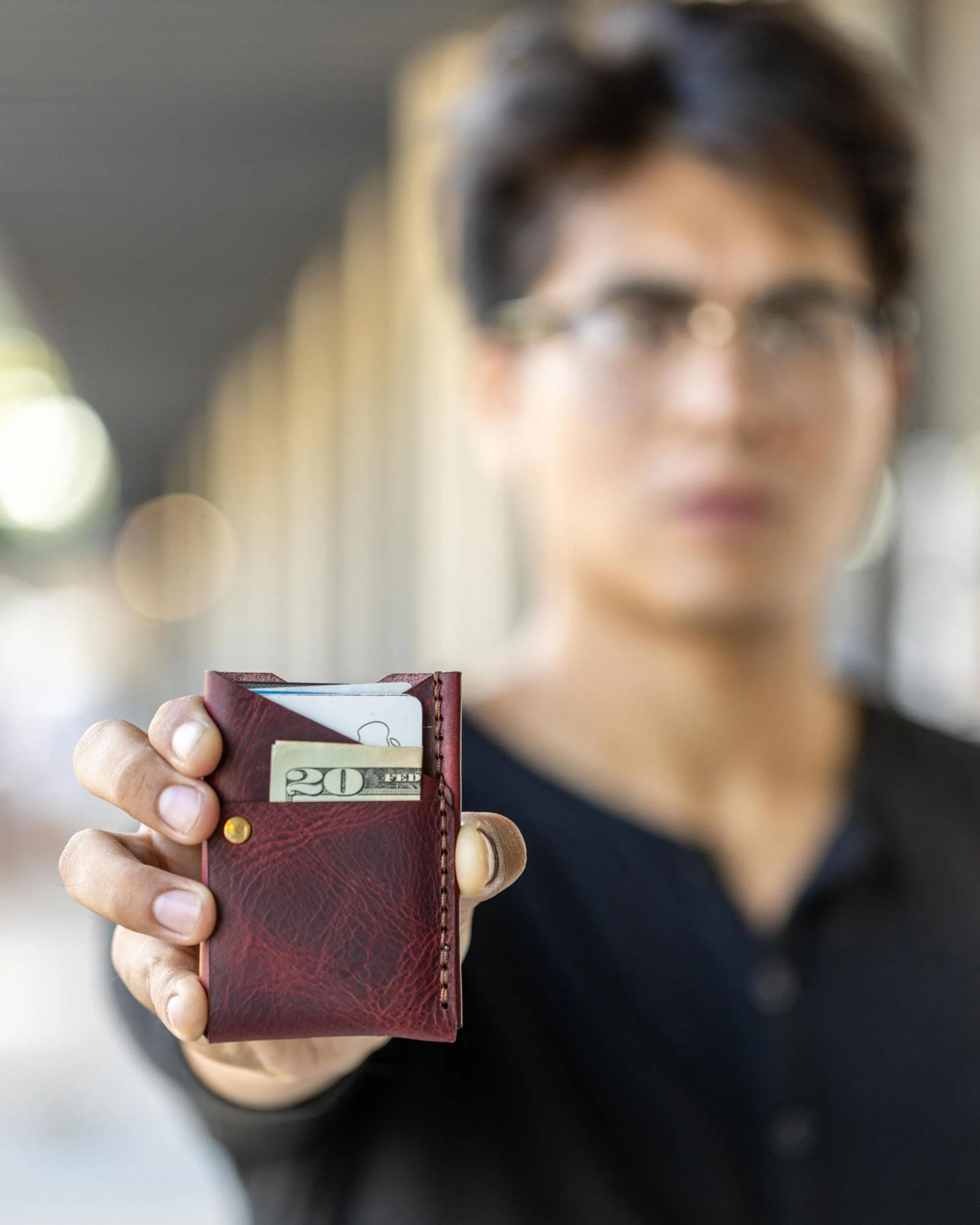 Big Spender Leather Wallet in Sangria