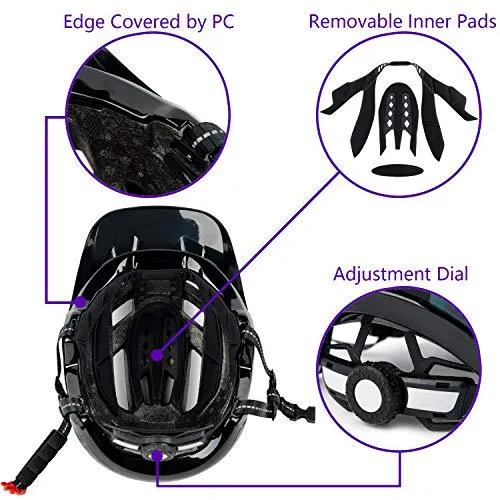 Bike Helmet with Removable Visor and Adjustable Dial