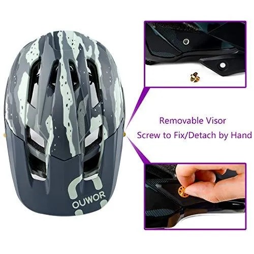 Bike Helmet with Removable Visor and Adjustable Dial
