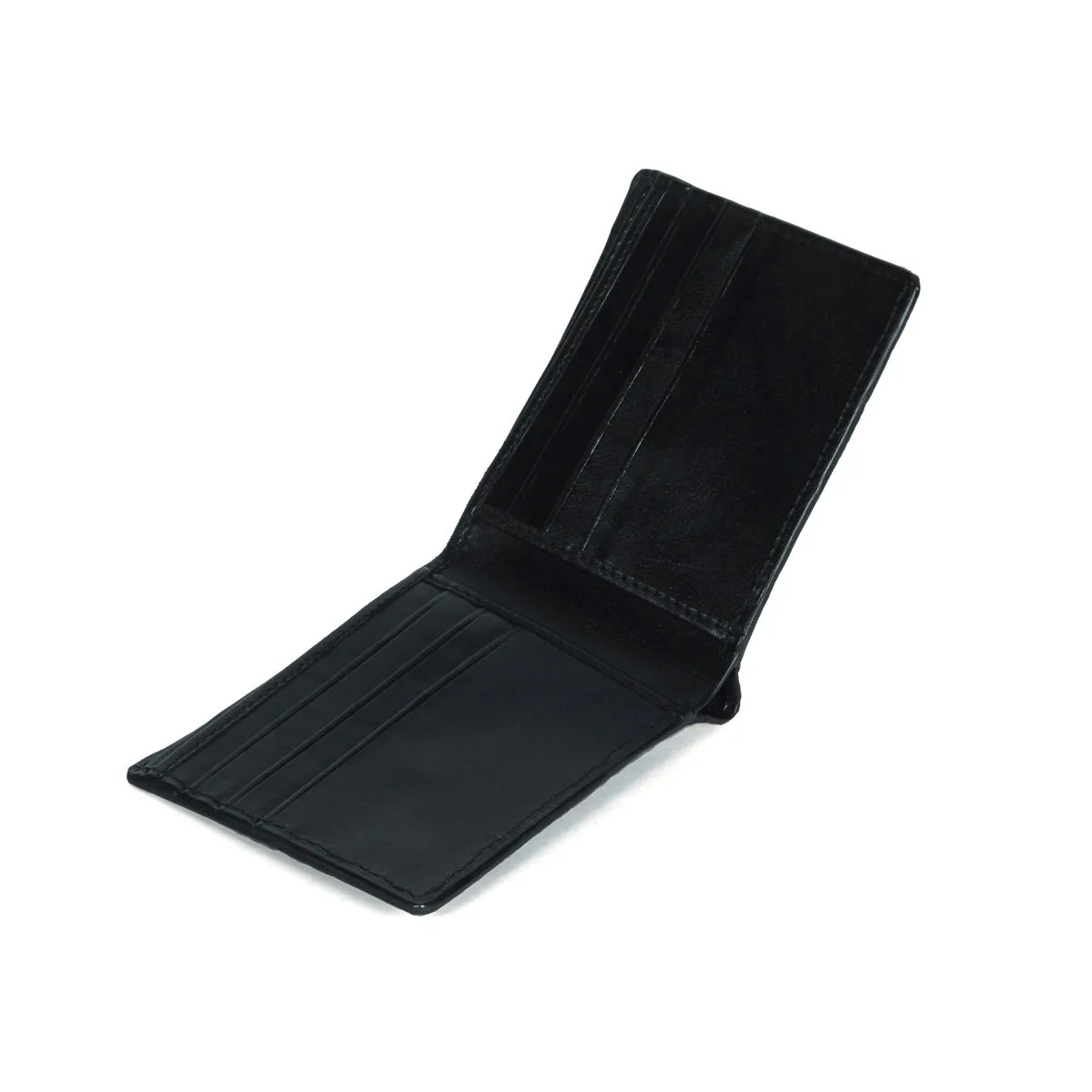 Black Caviar Finish Stingray Leather Bi-Fold Wallet