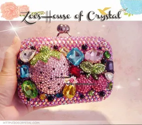 Bling and Sparkly CRYSTAL Clutch with Strawberies