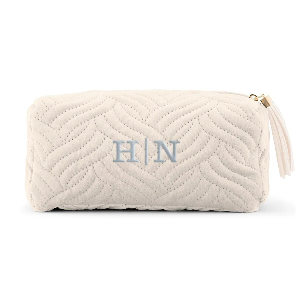 Blue Velvet Makeup Bag