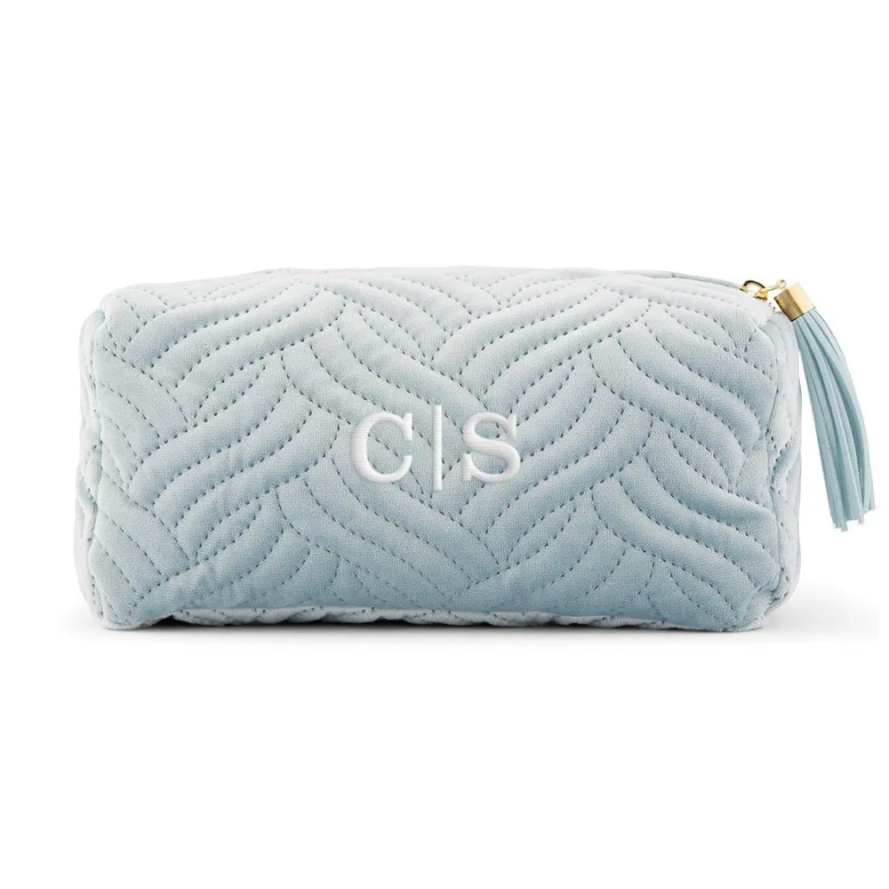 Blue Velvet Makeup Bag