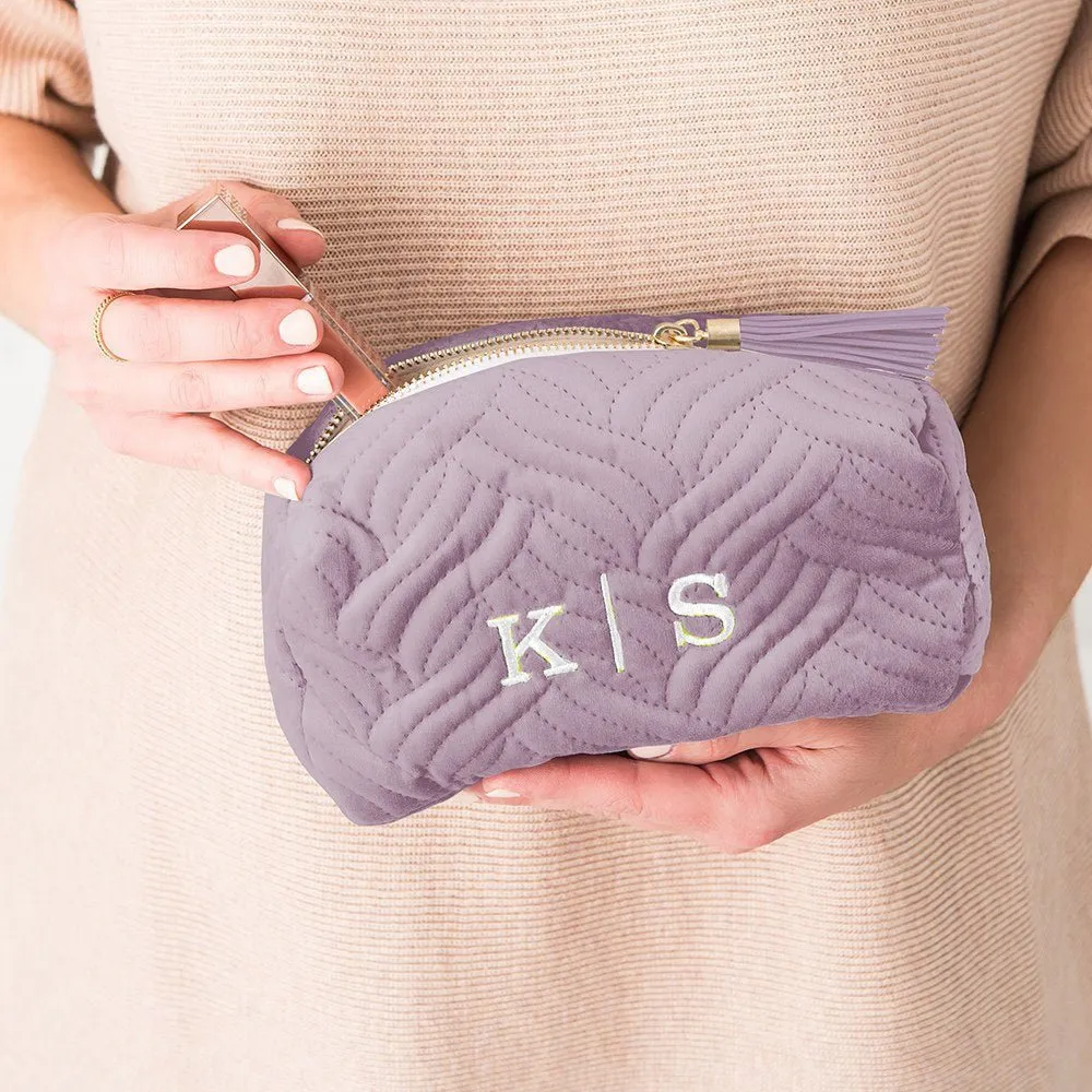 Blue Velvet Makeup Bag