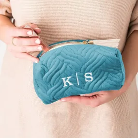 Blue Velvet Makeup Bag