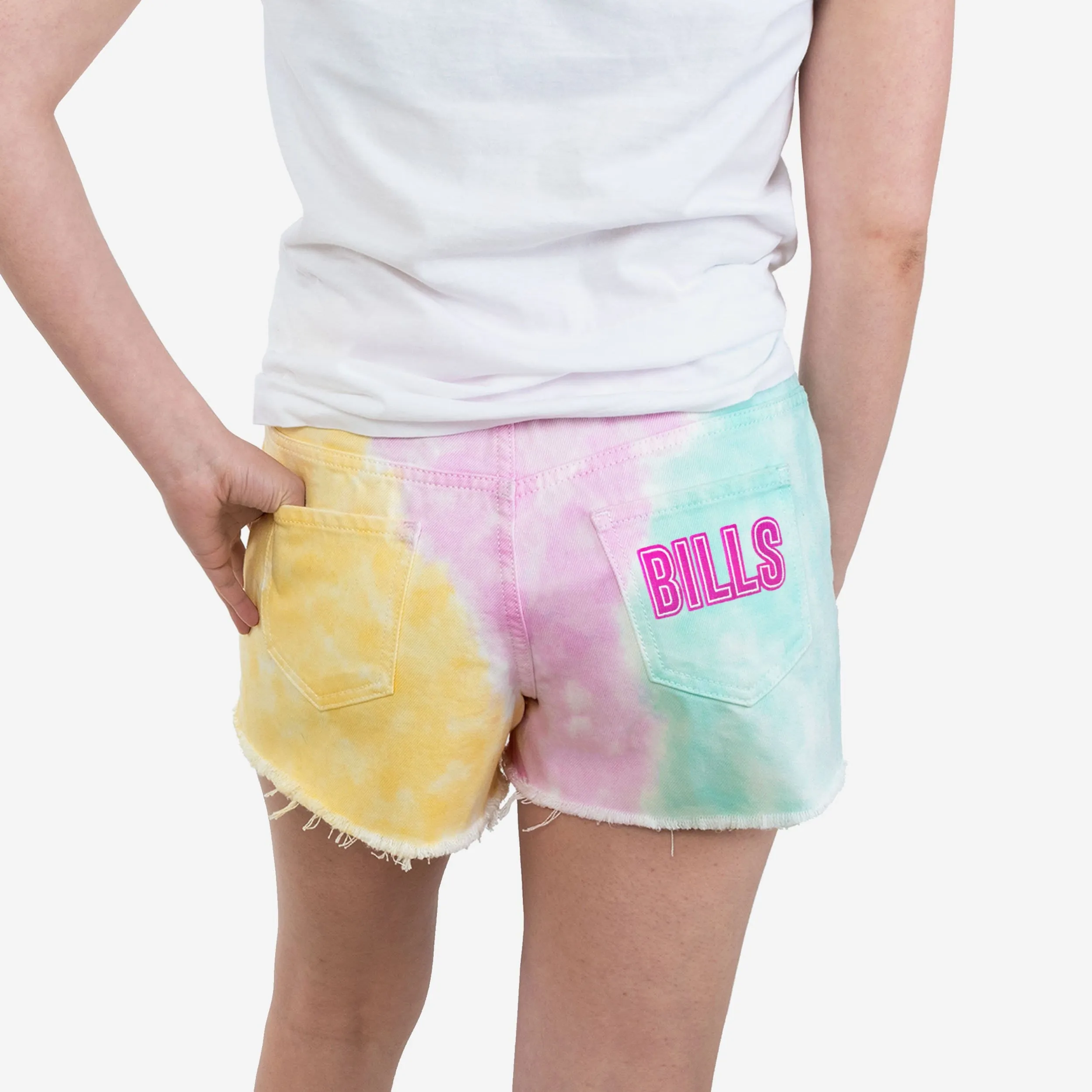 Buffalo Bills Womens Tie-Dye Rush Denim Shorts
