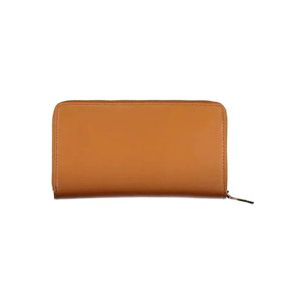 Calvin Klein Elegant Brown Polyethylene Wallet with RFID Lock
