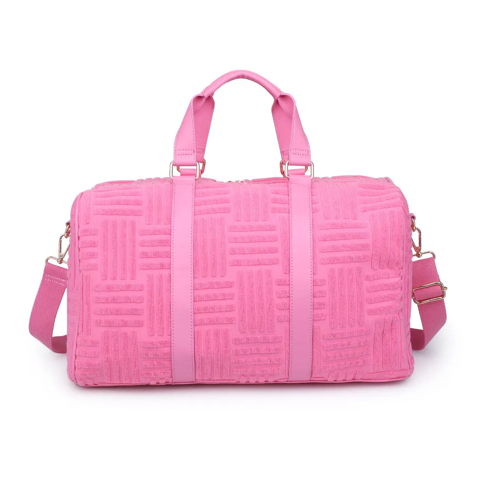 Candy Pink Terry Towel Embossed Weekender Bag