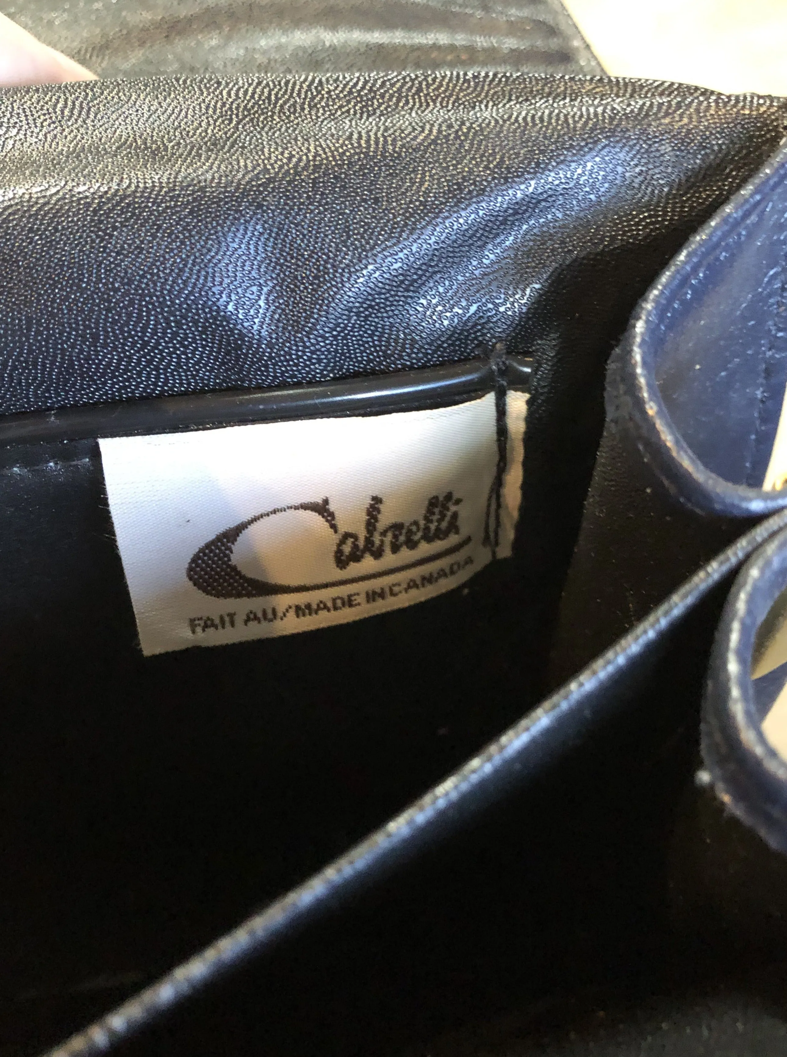 Carelli Navy Crossbody Bag with Chain Strap, Made in Canada