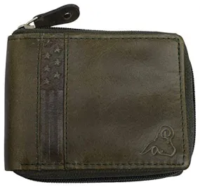 CAZORO USA Zipper Bifold Wallet For Men or Women RFID Safe Comes in a Gift Box