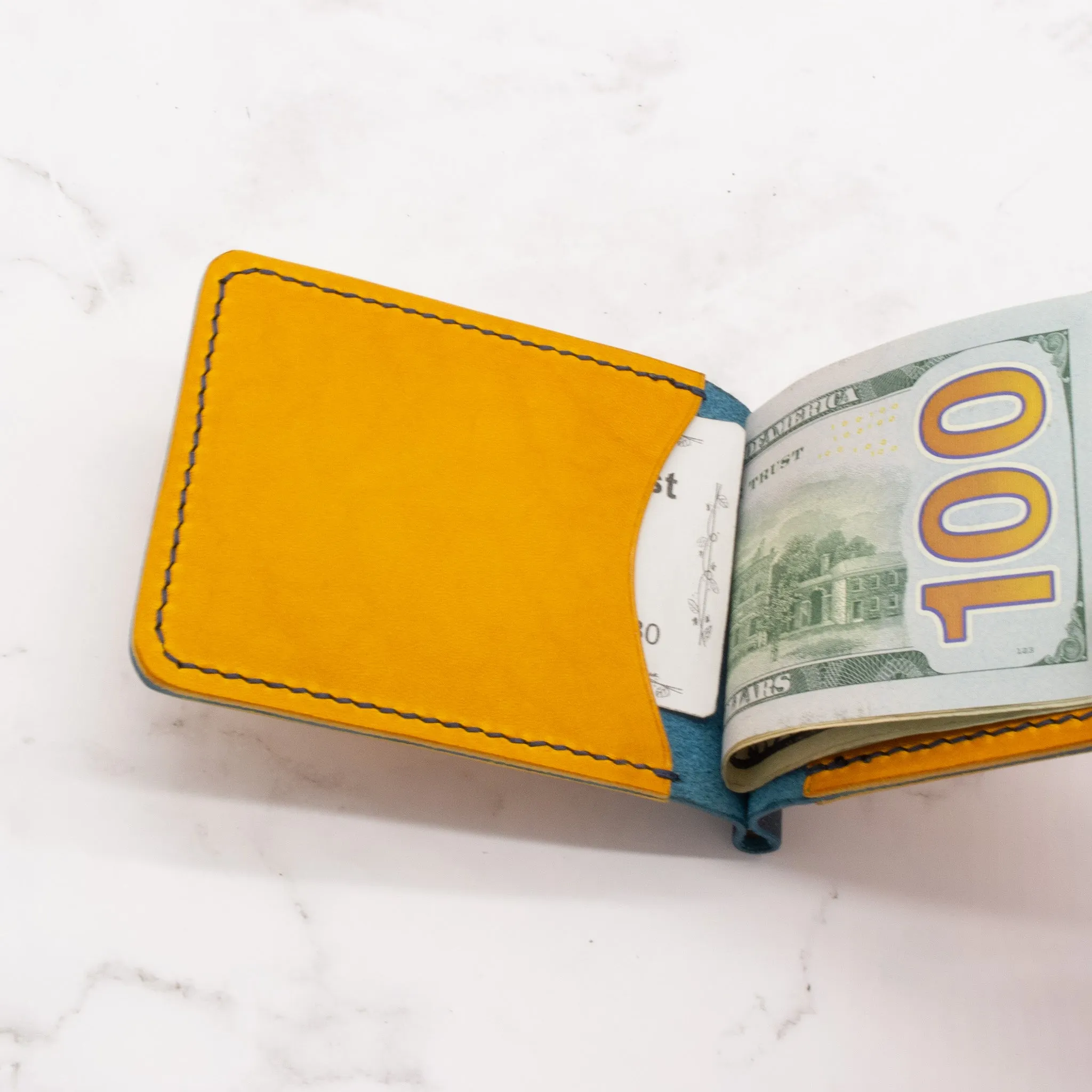 Colorblock Slim Money Clip Bifold Wallet