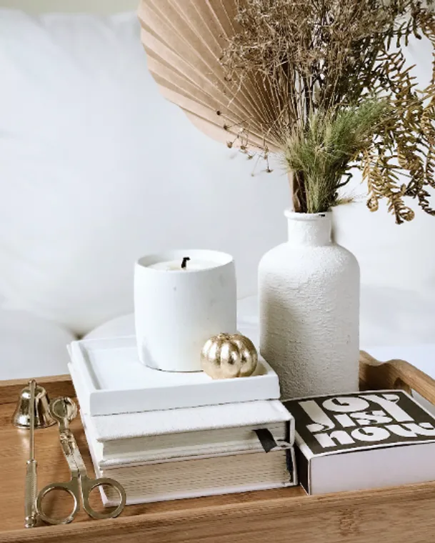 Concrete Square Tray | Pearl White