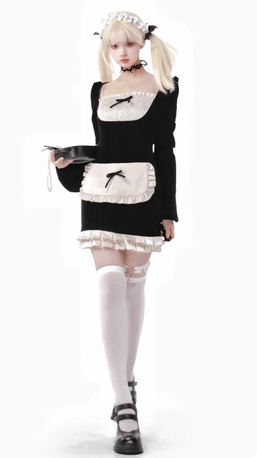 Court Style Maid Sexy Dress（ Detachable Apron）