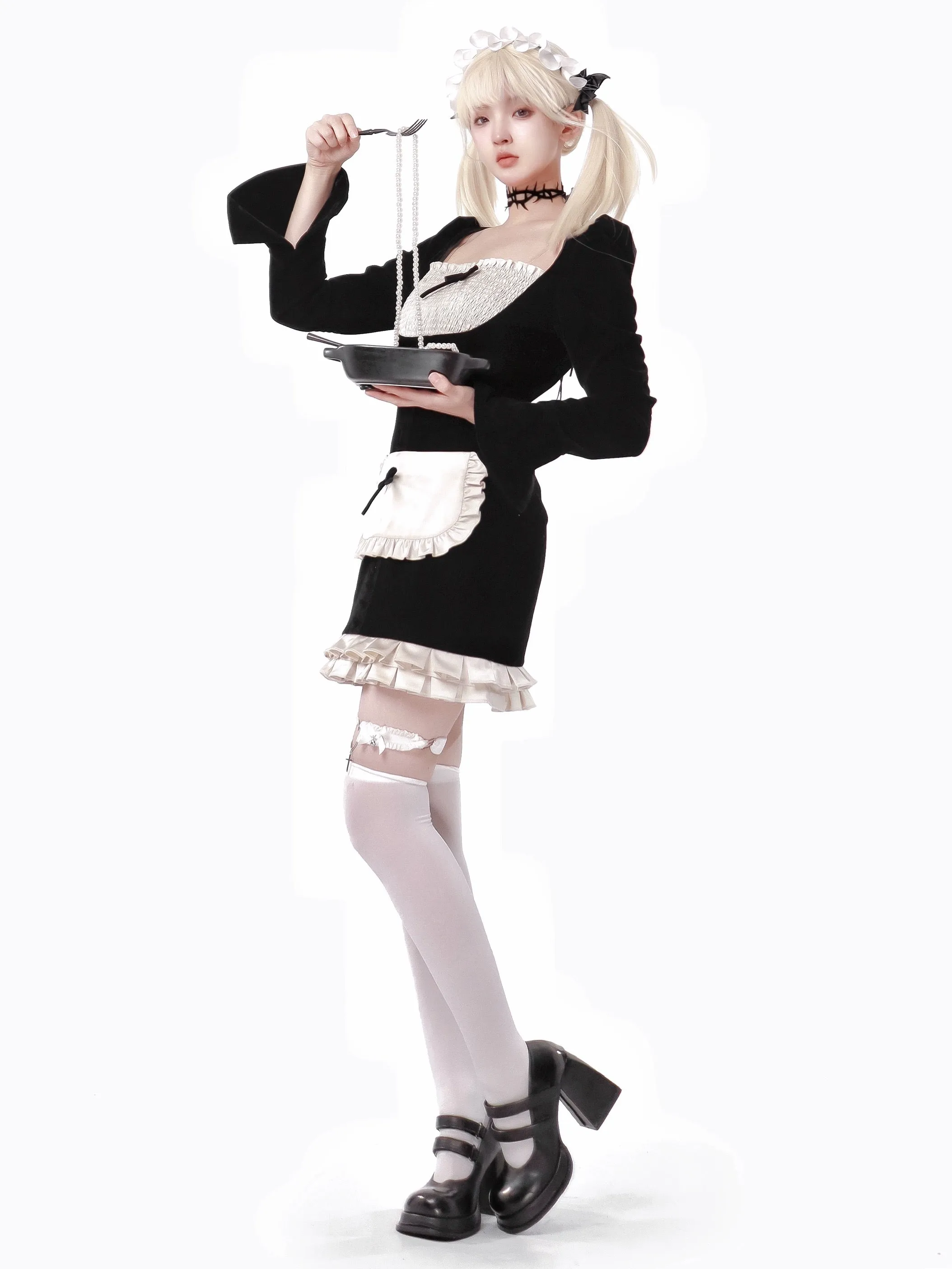 Court Style Maid Sexy Dress（ Detachable Apron）