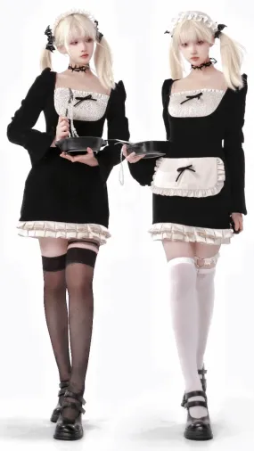 Court Style Maid Sexy Dress（ Detachable Apron）