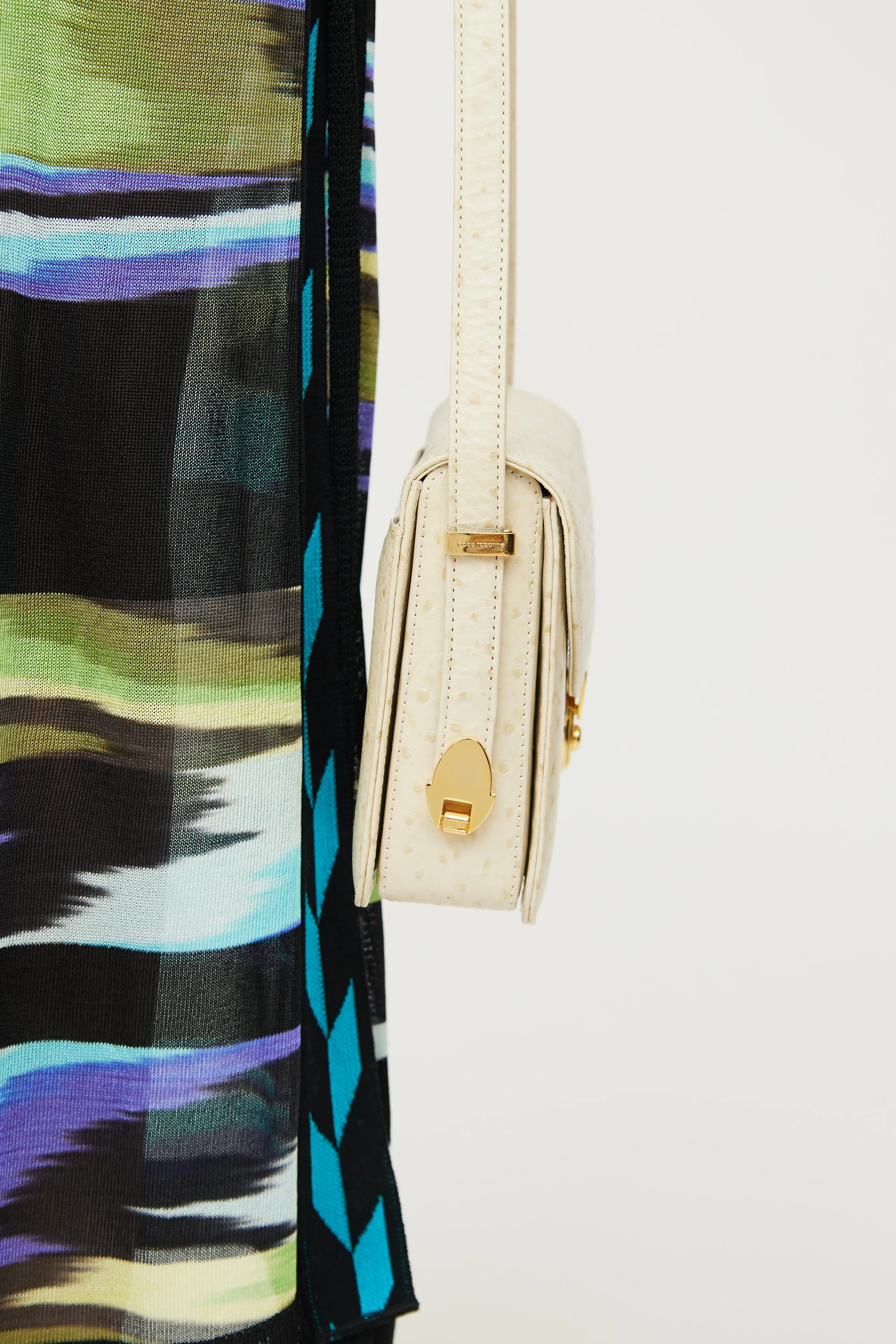 Cream Texture Flap Bag