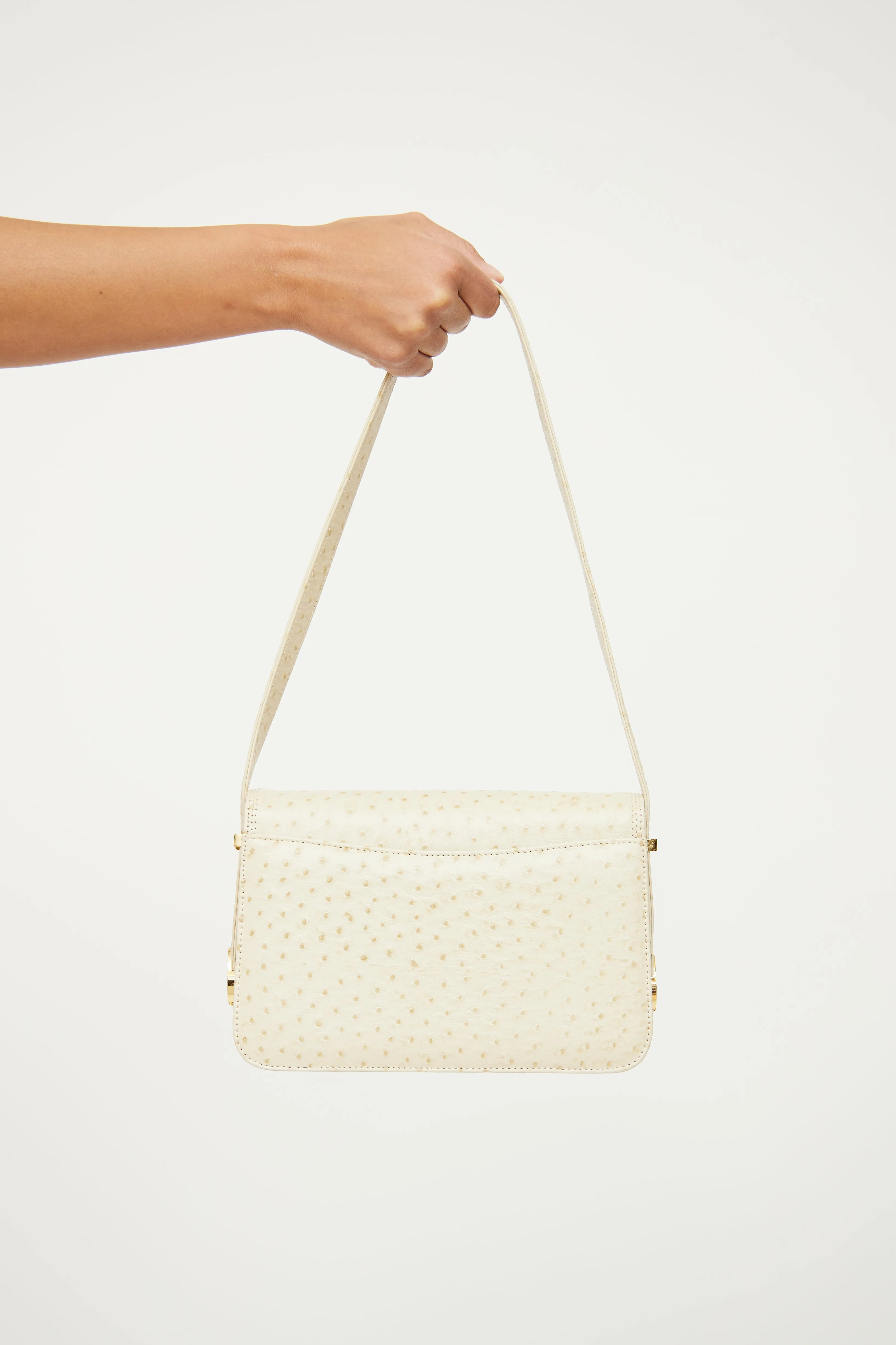 Cream Texture Flap Bag