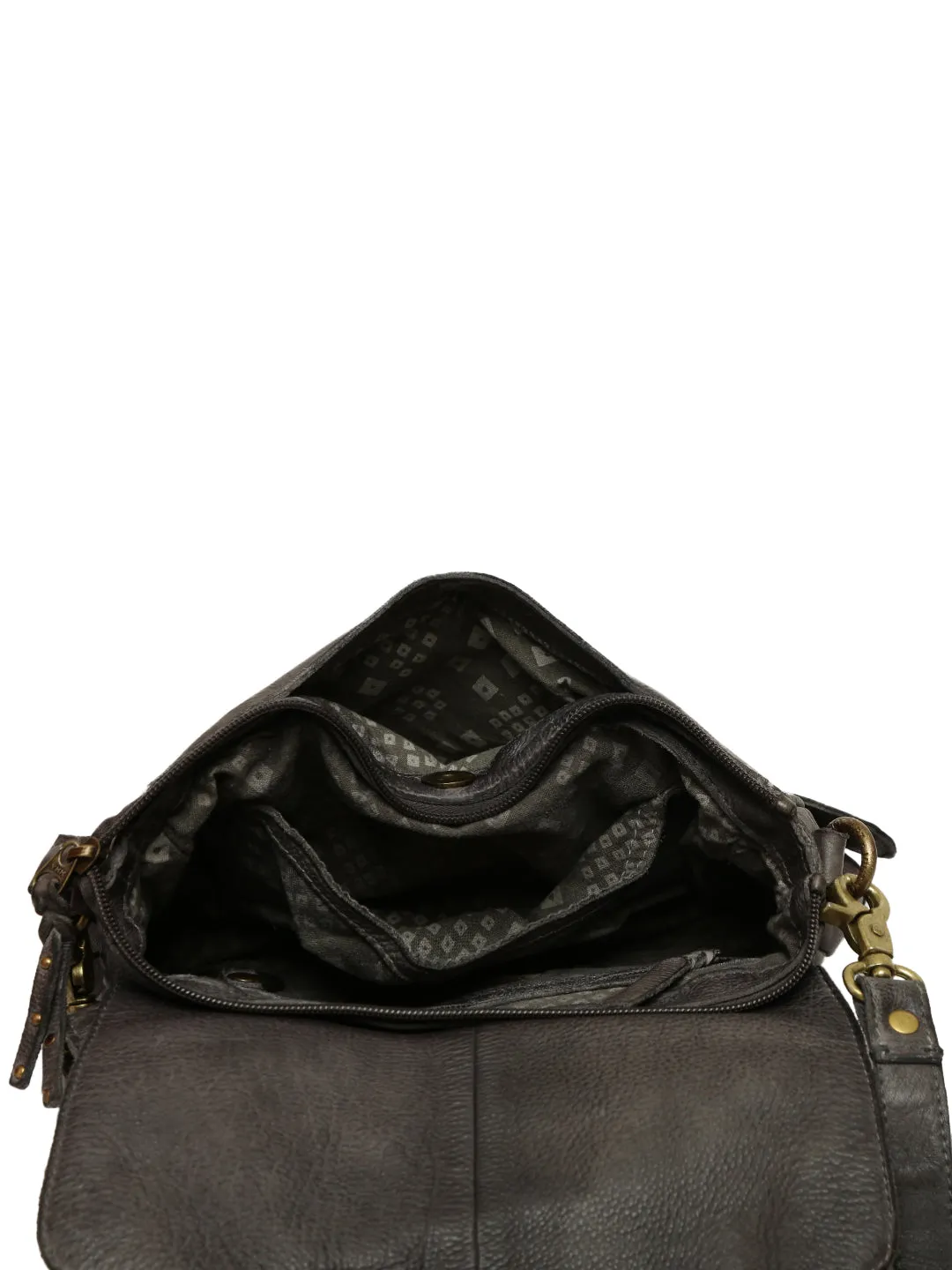 Crossbody Chic: Black Leather Women Bag By Art N Vintage
