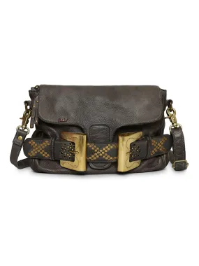 Crossbody Chic: Black Leather Women Bag By Art N Vintage