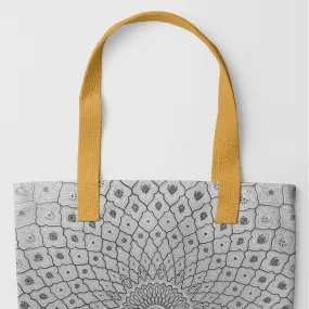Divine Order - Black and White Islamic Pattern Tote Bag