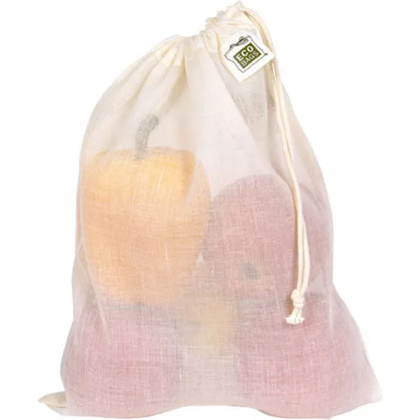 ECO-BAGS - Drawstring Produce Bag Cotton Gauze Medium - 8.5"w x 11"h