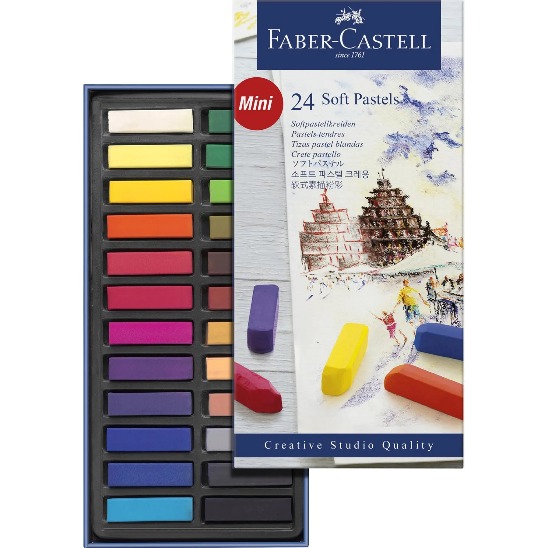 FABER-CASTELL Creative Studio Soft Pastels Half Length Box of 24