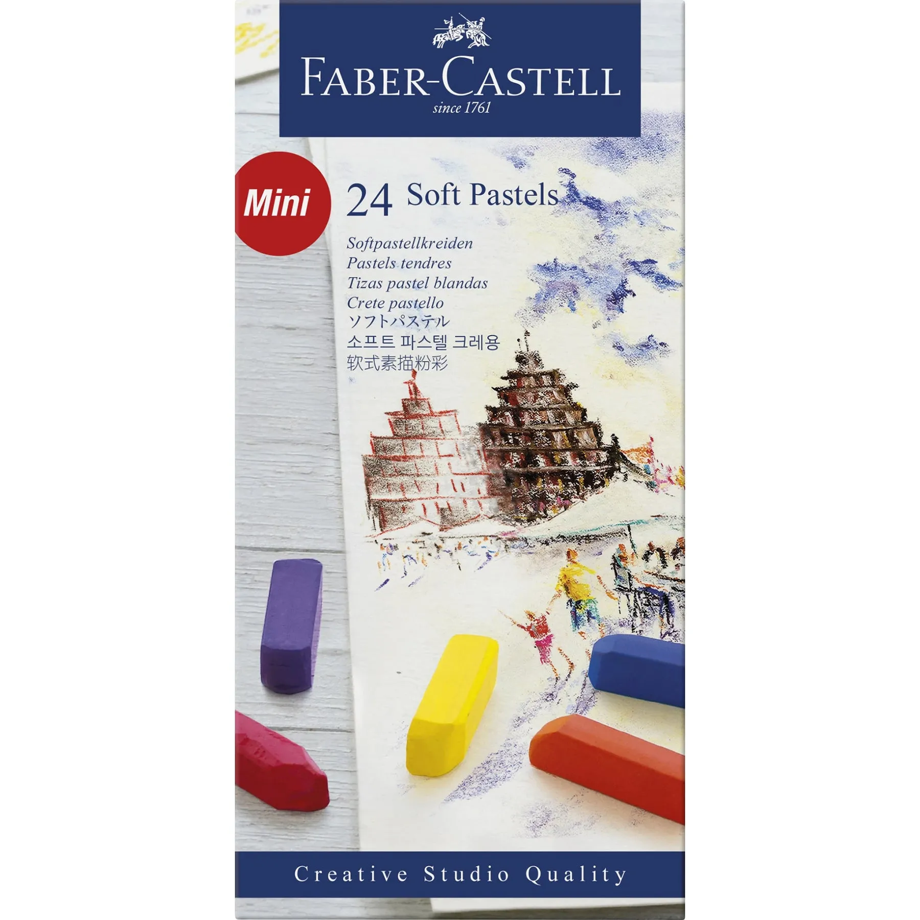 FABER-CASTELL Creative Studio Soft Pastels Half Length Box of 24