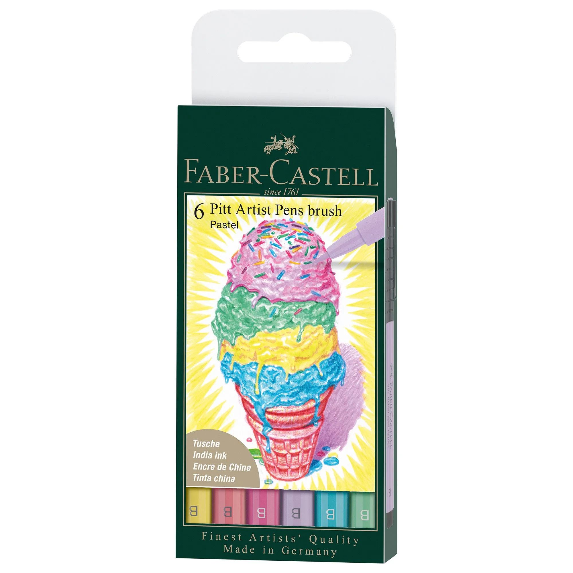 Faber-Castell Fine Pitt Brush Pens - Pastel - Set of 6