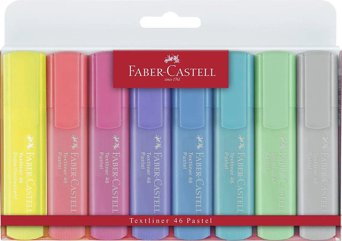Faber-Castell - Textliner Pastel Colours Wallet Of 8 (2 Free)