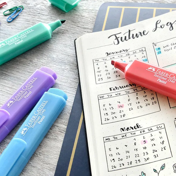Faber-Castell Textliners 1546 Pastel Highlighter Wallet of 4