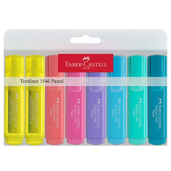 Faber-Castell Textliners 1546 Pastel Highlighter Wallet of 8